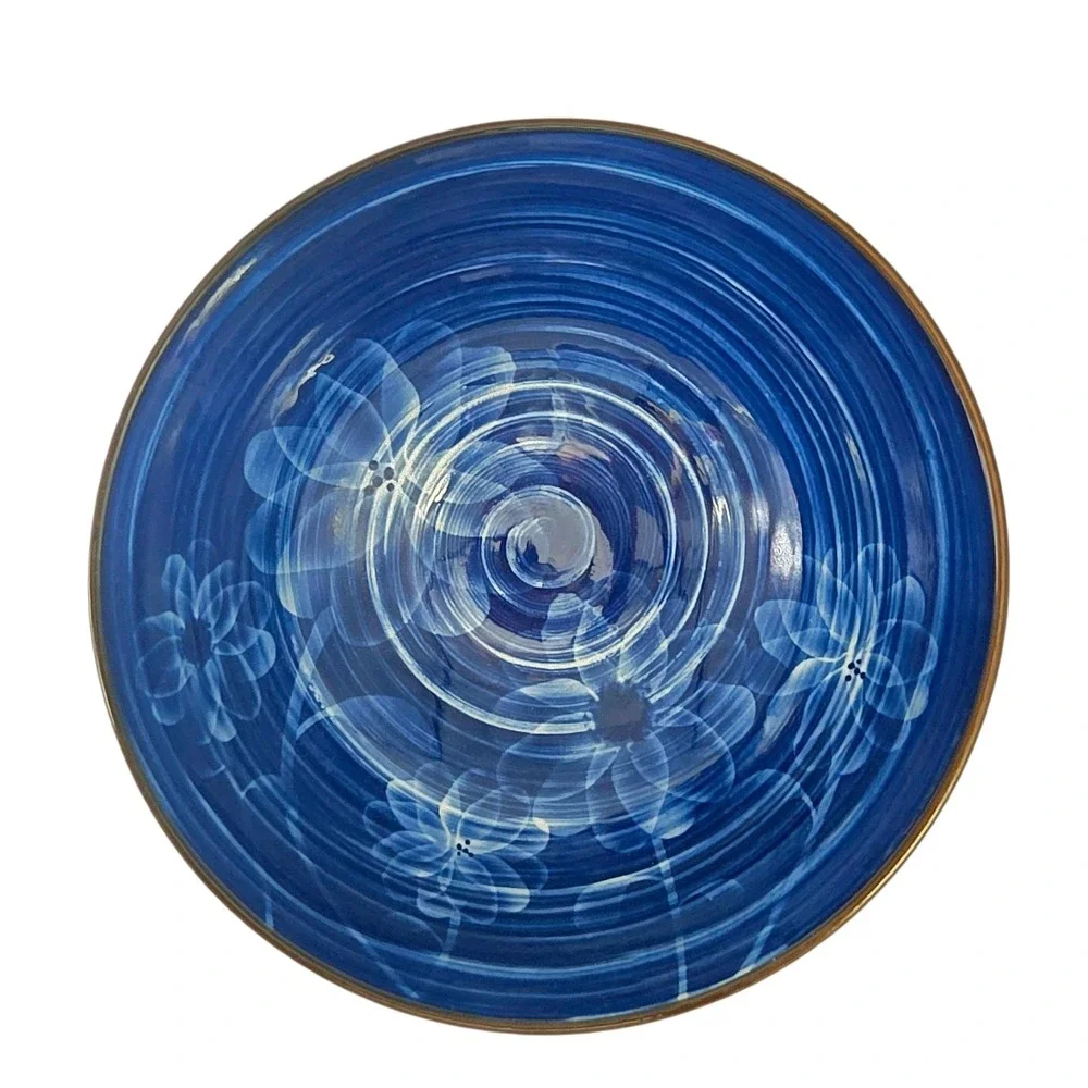 SH Home Asian Blue Floral‎ Ceramic Ramen Noodle Bowl With Chopsticks And Spoon